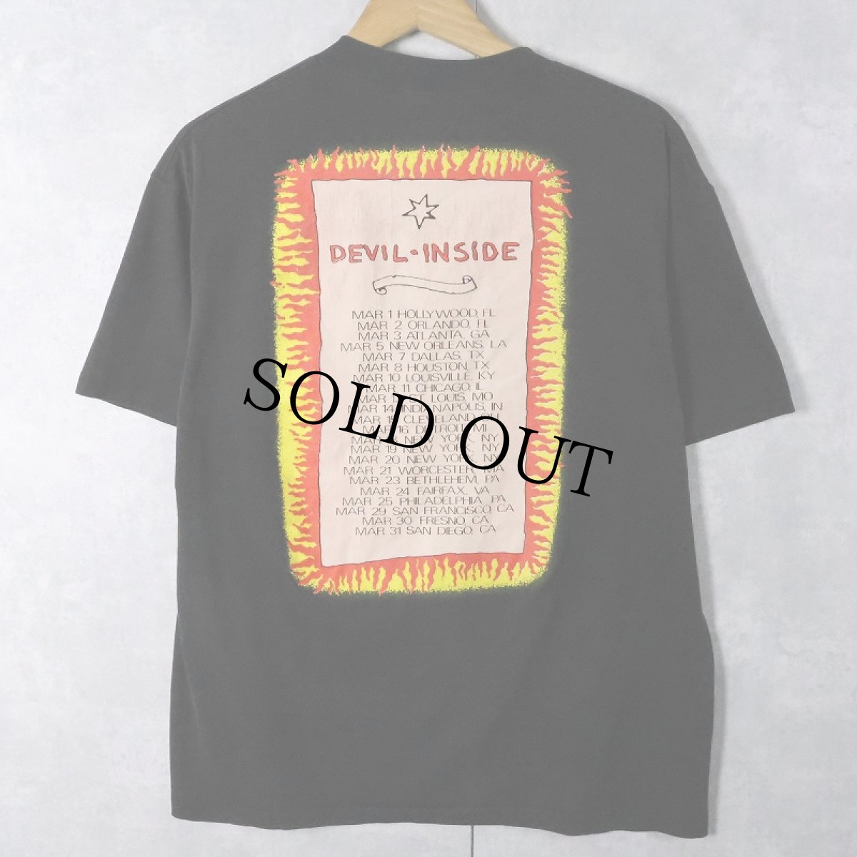 画像2: 80's INXS USA製 "DEVIL INSIDE" ファンクロックバンドプリントTシャツ BLACK XL (2)