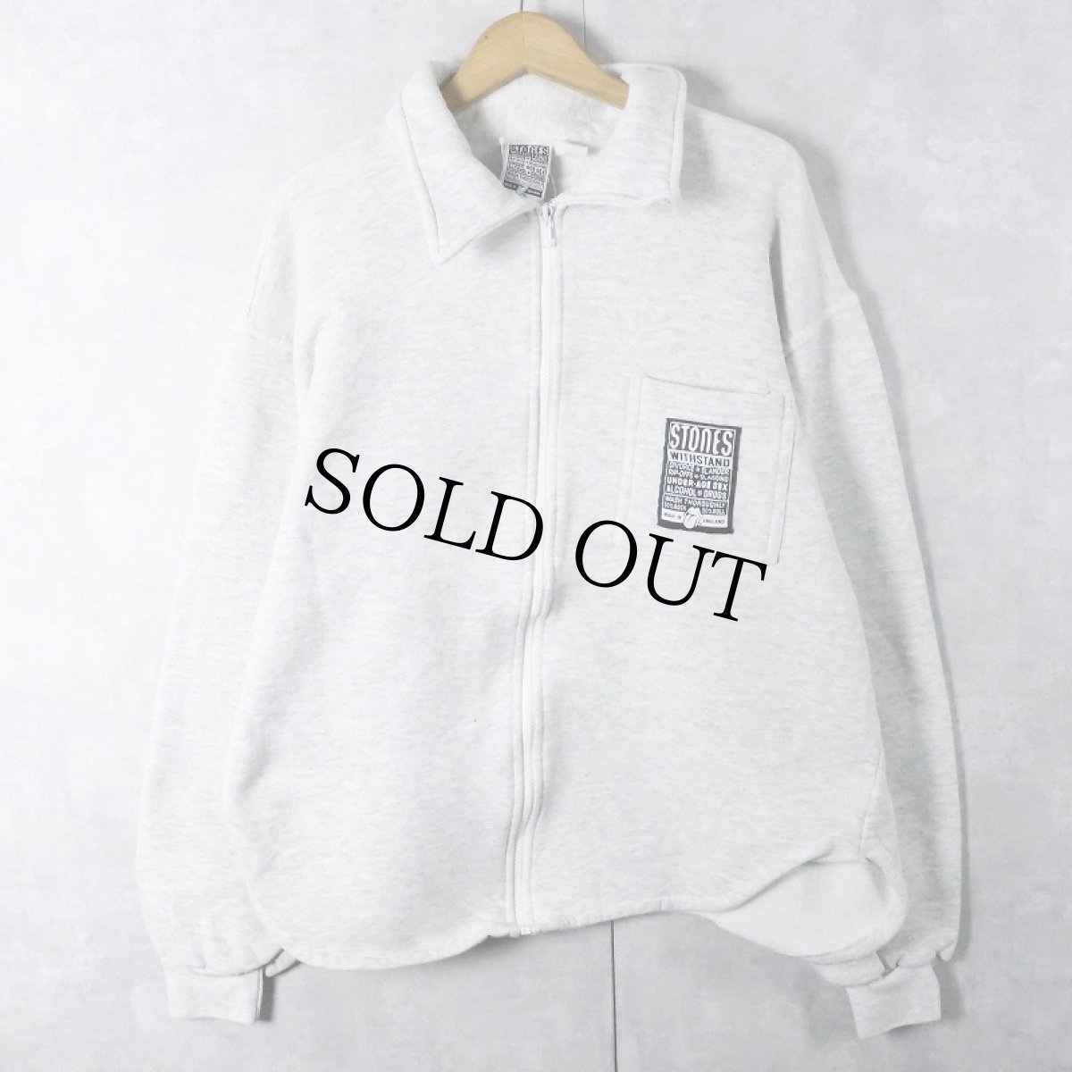 画像1: 90's ROLLING STONES USA製 "VOODOO LOUNGE" ロックバンドツアー スウェットジップジャケット L (1)