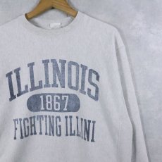 画像1: Champion REVERSE WEAVE "ILLINOIS FIGHTING ILLINI" プリントスウェット M (1)