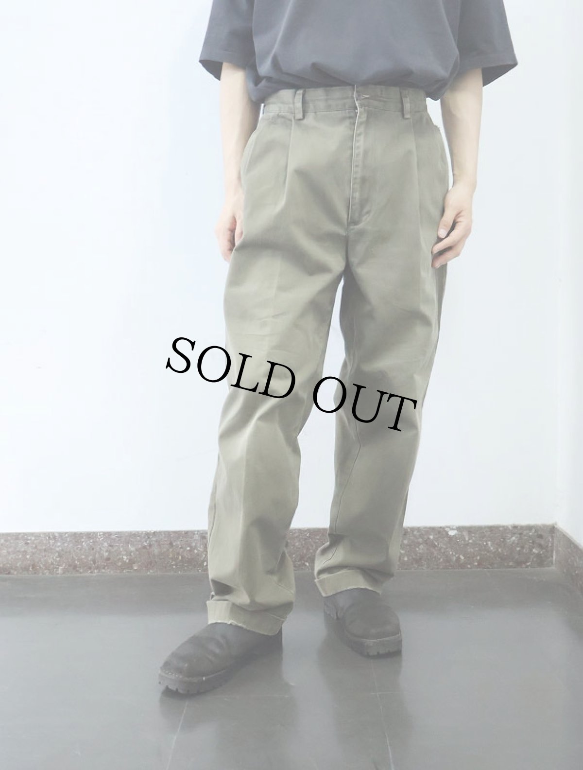 画像2: POLO Ralph Lauren "HAMMOND PANT" 2タックコットントラウザーズ W31 (2)