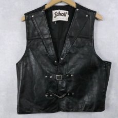 画像1: 70's Schott レザーベスト L (1)