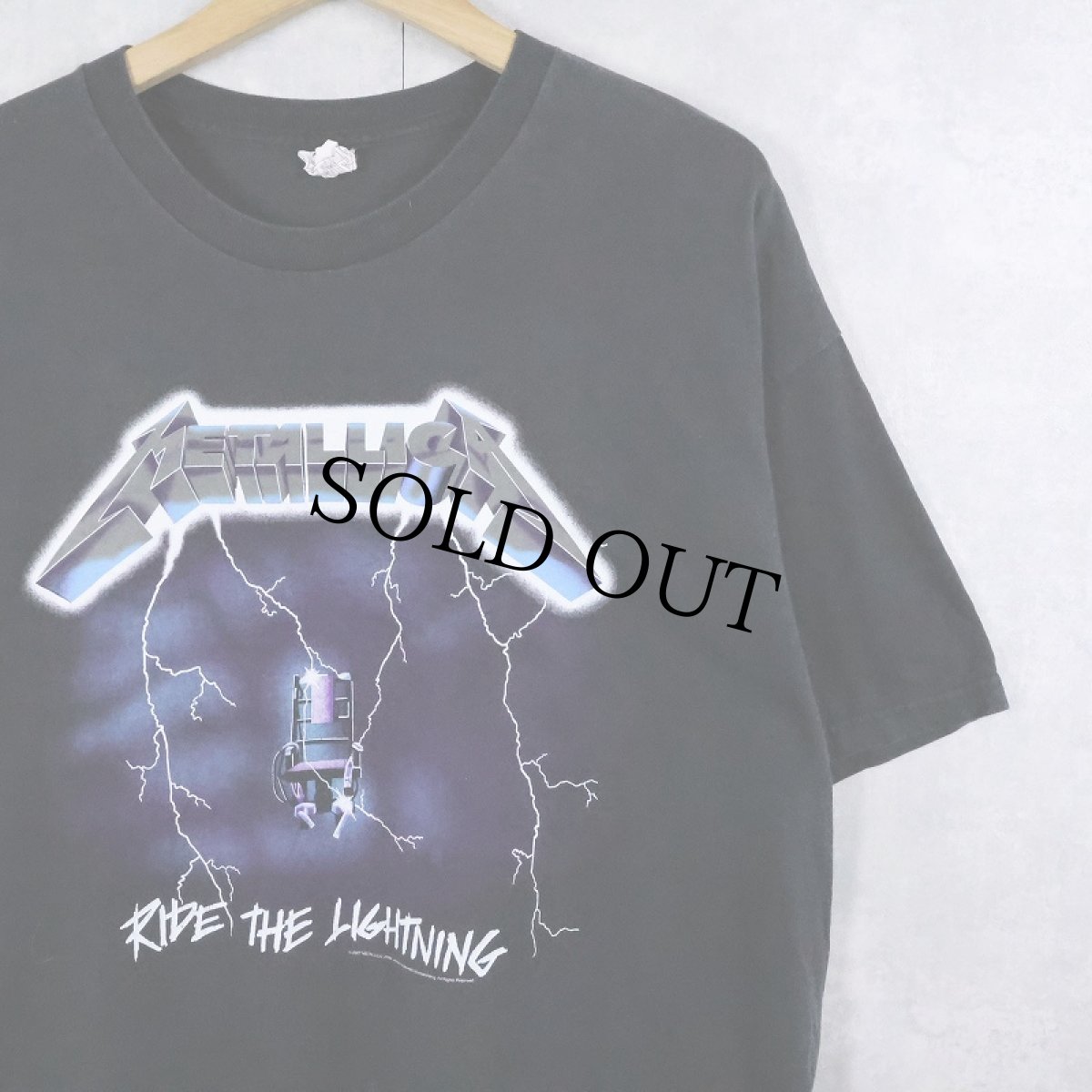 画像1: 2007 METALLICA "RIDE THE LIGHTNING" ロックバンドプリントTシャツ BLACK XL (1)
