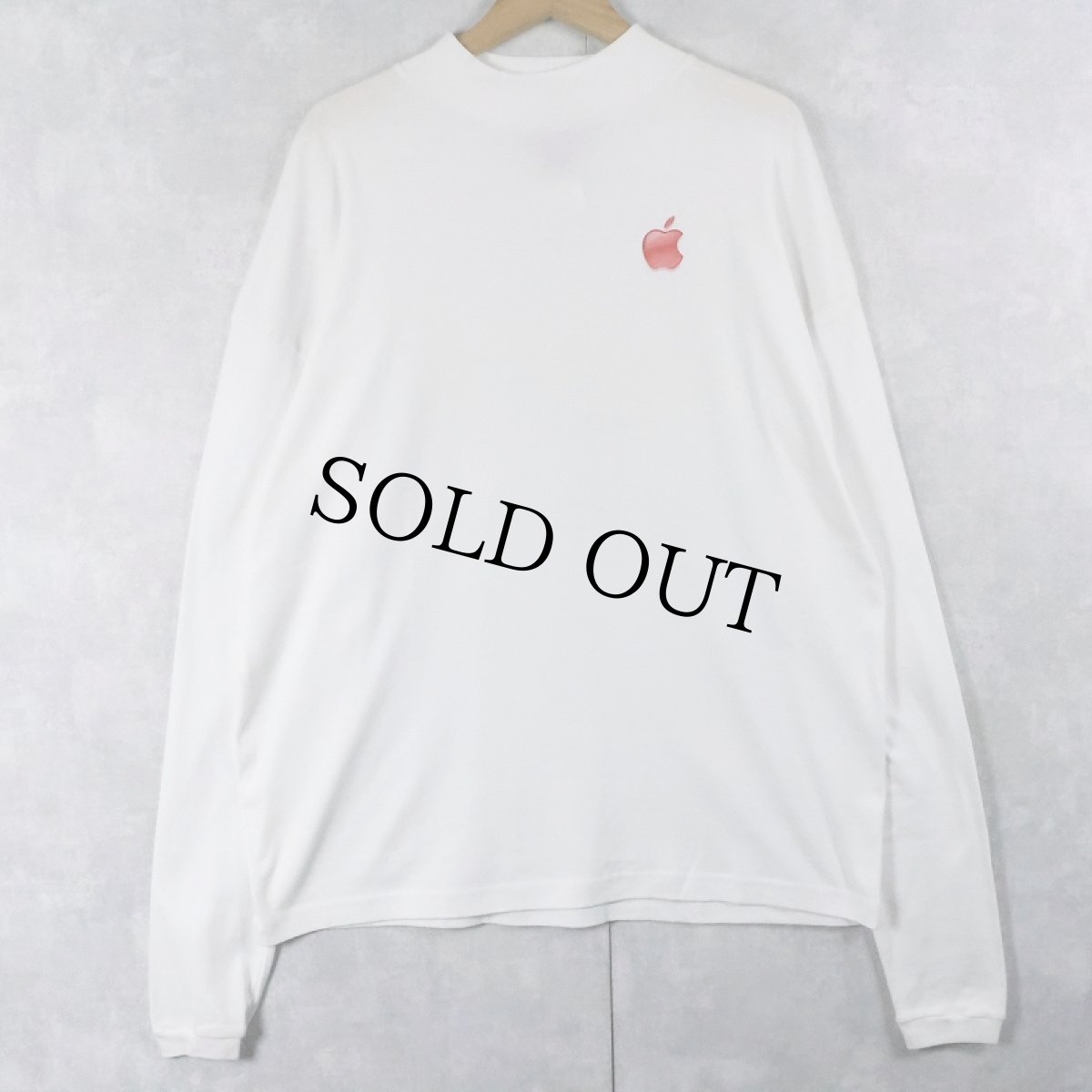 画像2: 【SALE】 2000's Apple USA製 モックネック ロゴロンT XL (2)