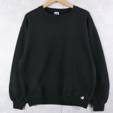 画像1: 90's RUSSELL ATHLETIC USA製 前V 無地スウェット BLACK L  (1)