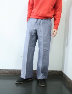 画像2: 50〜60's FRENCH MILITARY リネンセーラーパンツ "ワンウォッシュ" DEADSTOCK 【W32 L28】 (2)