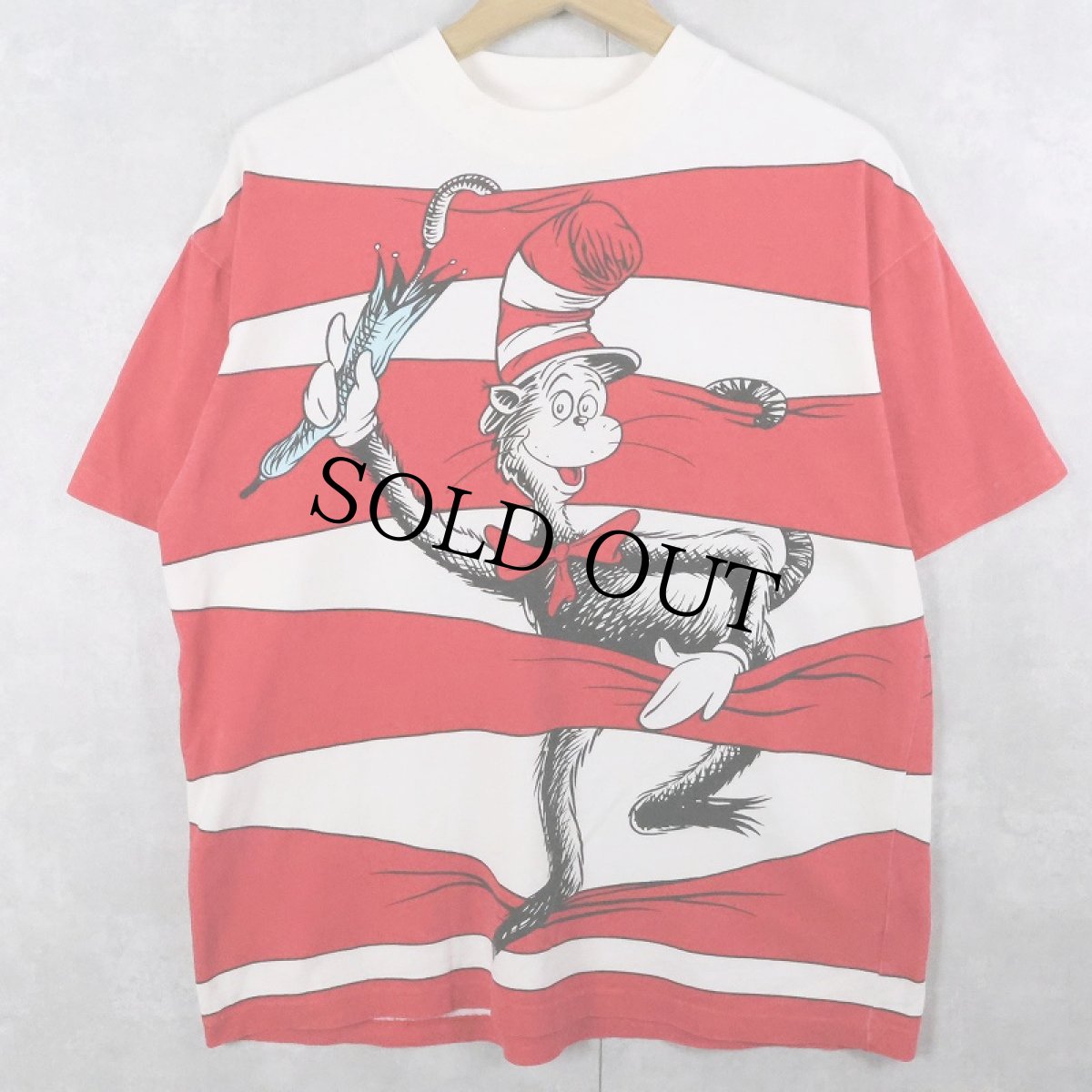画像1: 90's UNIVERSAL STUDIOS USA製 "Dr.Seuss THE CAT IN THE HAT"　キャラクタープリントTシャツ M (1)