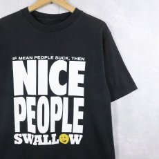 画像1: 90's NICE PEOPLE プリントTシャツ BLACK (1)