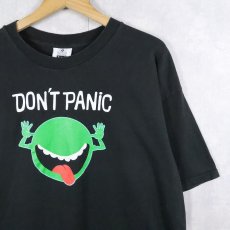 画像1: 90's Lee USA製 "DON'T PANIC" プリントTシャツ BLACK XL (1)