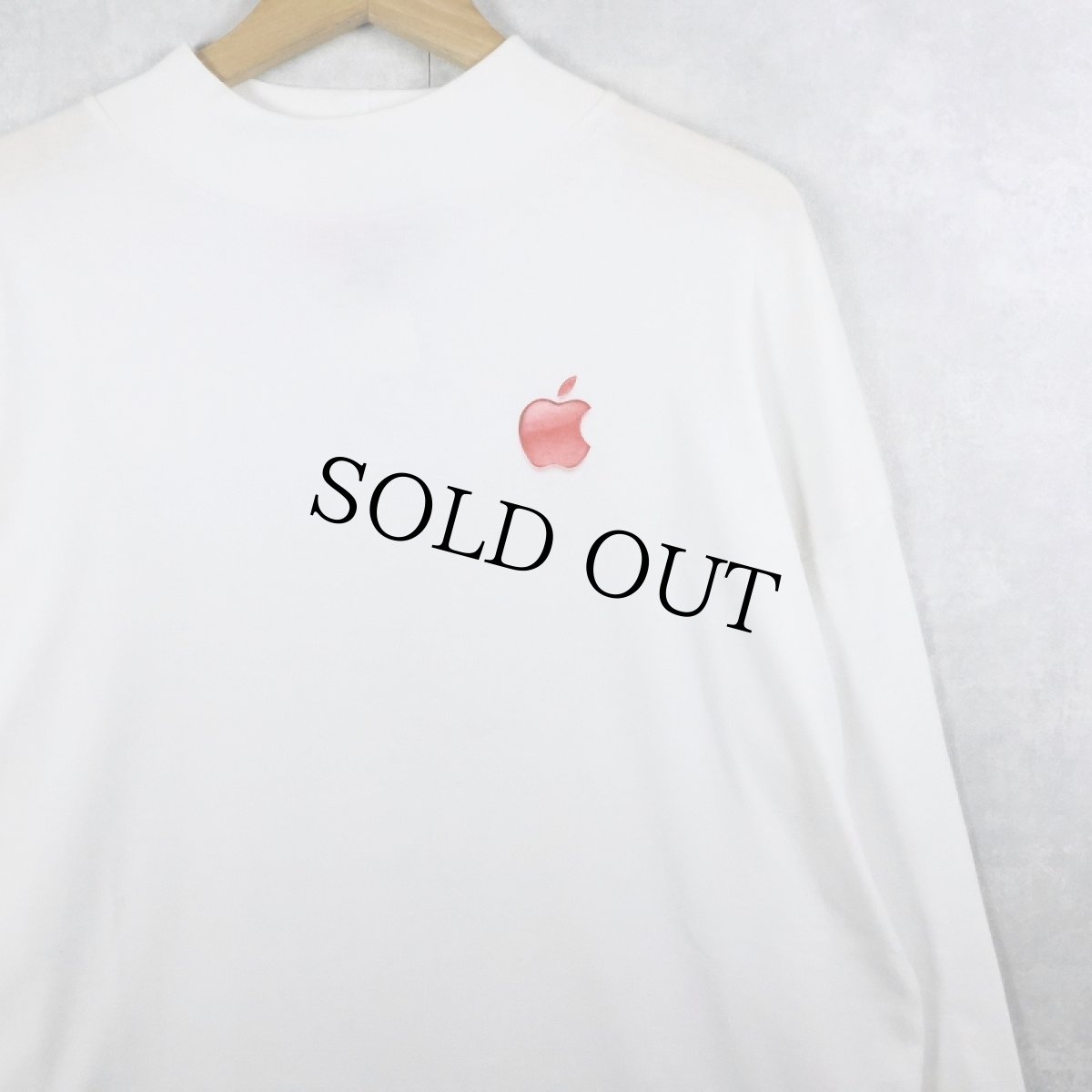 画像1: 【SALE】 2000's Apple USA製 モックネック ロゴロンT XL (1)