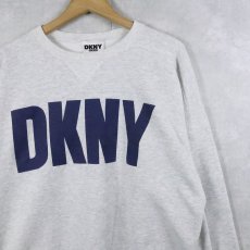 画像1: 90's DKNY USA製 前V ロゴプリントスウェット ONESIZE (1)