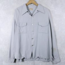 画像1: 40〜50's McGREGOR USA製 レーヨンギャバジン オープンカラーシャツ L (1)