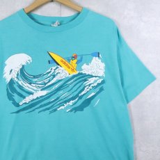 画像1: 90's adidas USA製 カヤックプリントTシャツ M (1)
