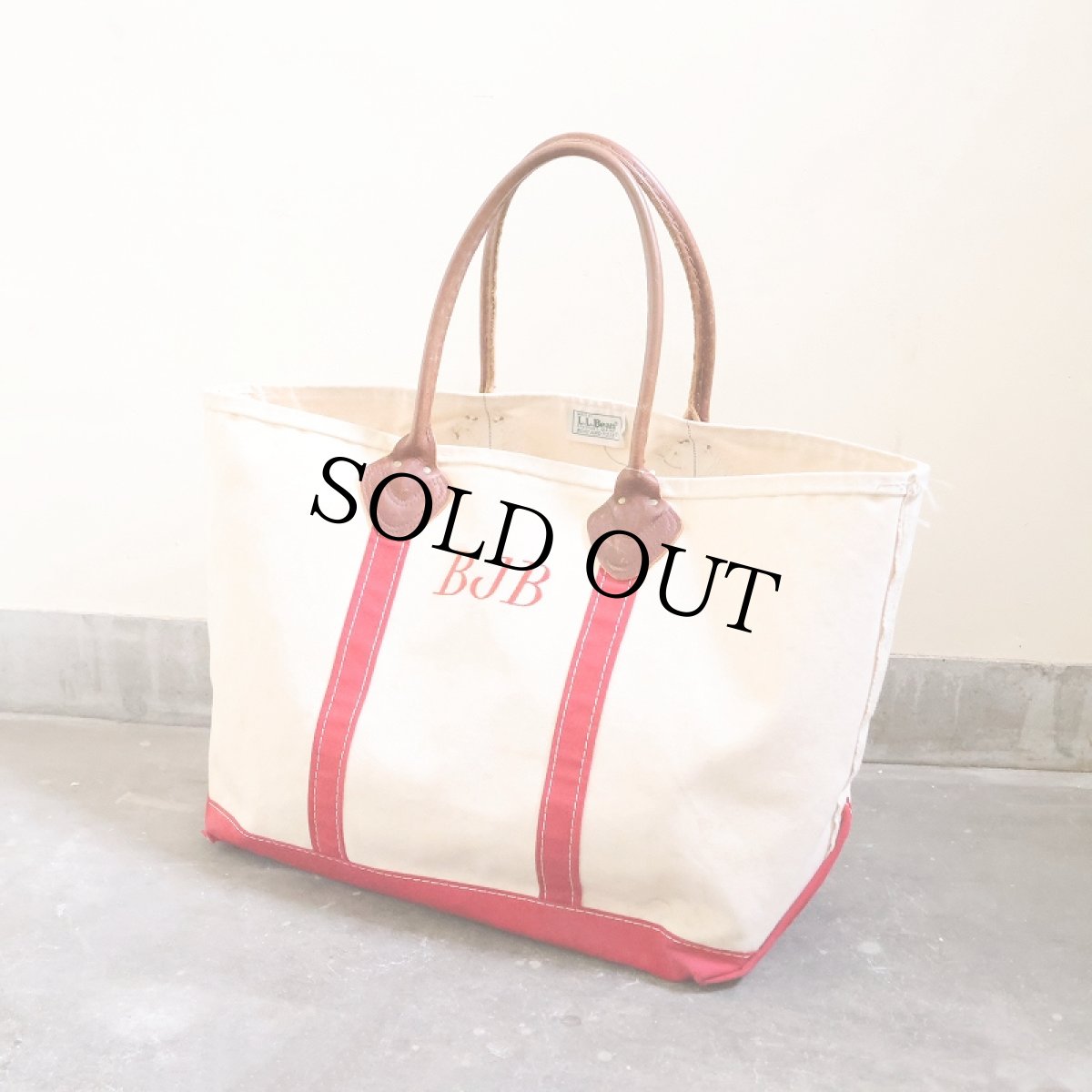 画像1: 80's L.L.Bean "BOAT AND TOTE" レザーハンドル キャンバストートバッグ LARGE (1)