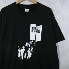 画像1: 90's USA製 "REFUGE FOR REFUGEES" 支援団体プリントTシャツ BLACK L (1)