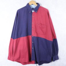 画像1: 90's GAP パネル切り替え コットンボタンダウンシャツ L (1)