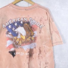 画像1: "AMERICAN PRIDE" ペンキペイント イーグルプリントTシャツ (1)