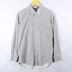 画像1: 90's GAP 総柄 コットンボタンダウンシャツ S (1)