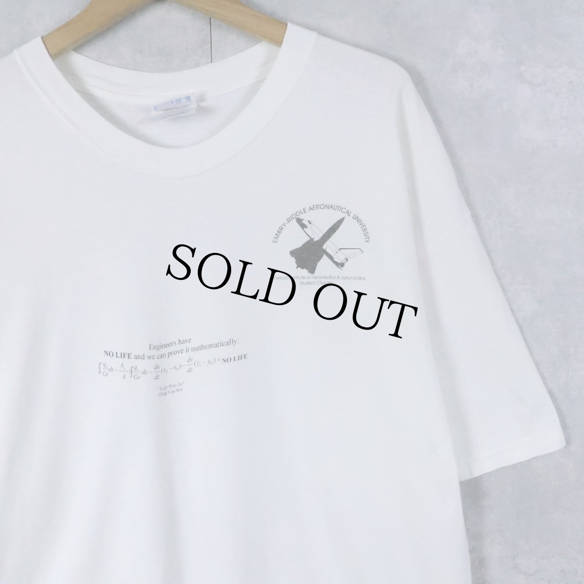 画像1: EMBRY-RIDDLE AERONAUTICAL UNIVERSITY プリントTシャツ XL (1)