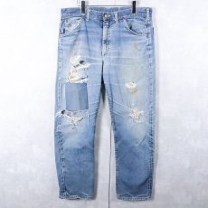 画像1: 60〜70's Lee 101Z USA製 サイド黒 USA製 デニムパンツ W36 (1)