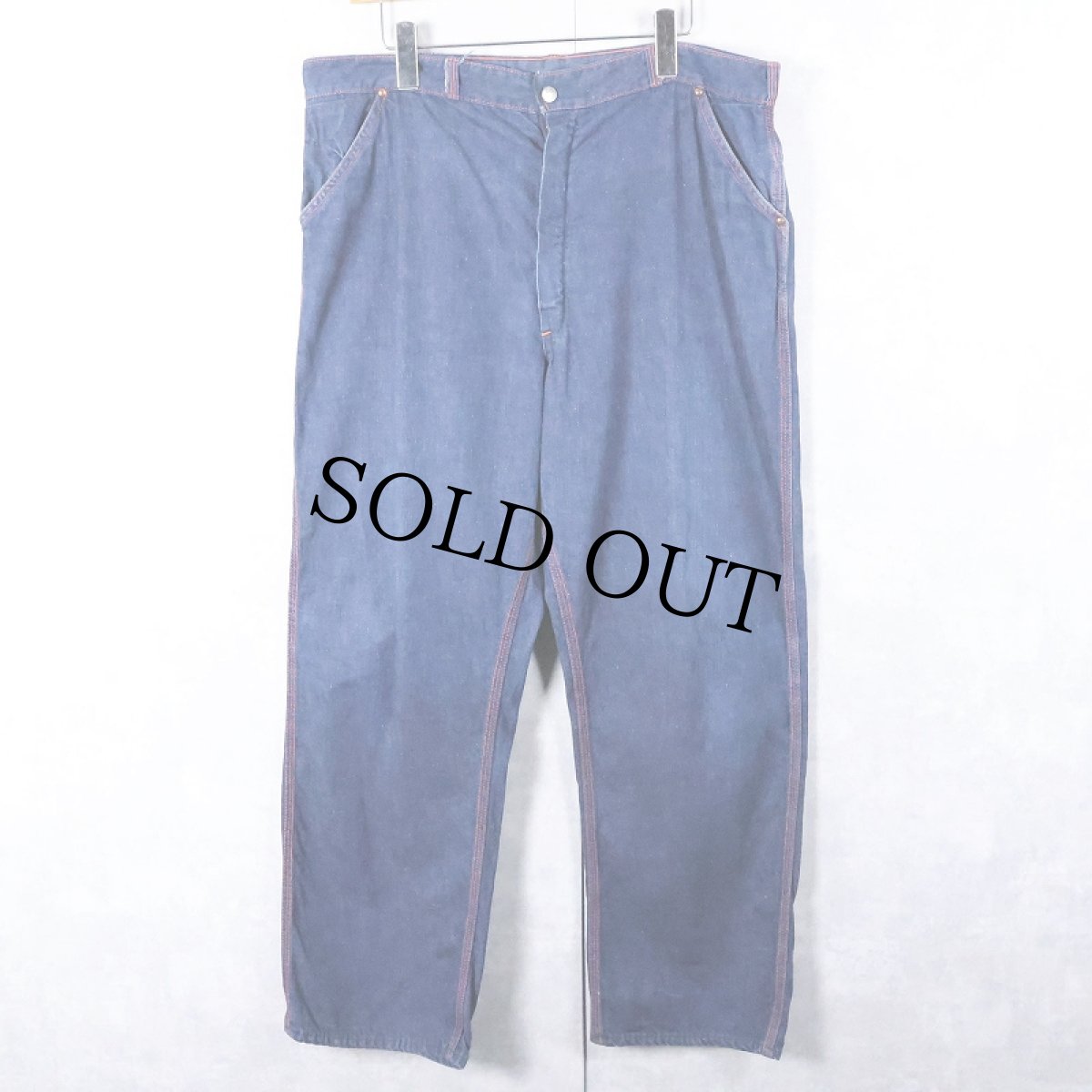 画像2: 50's BILT-WELL デニムペインターパンツ W38 (2)
