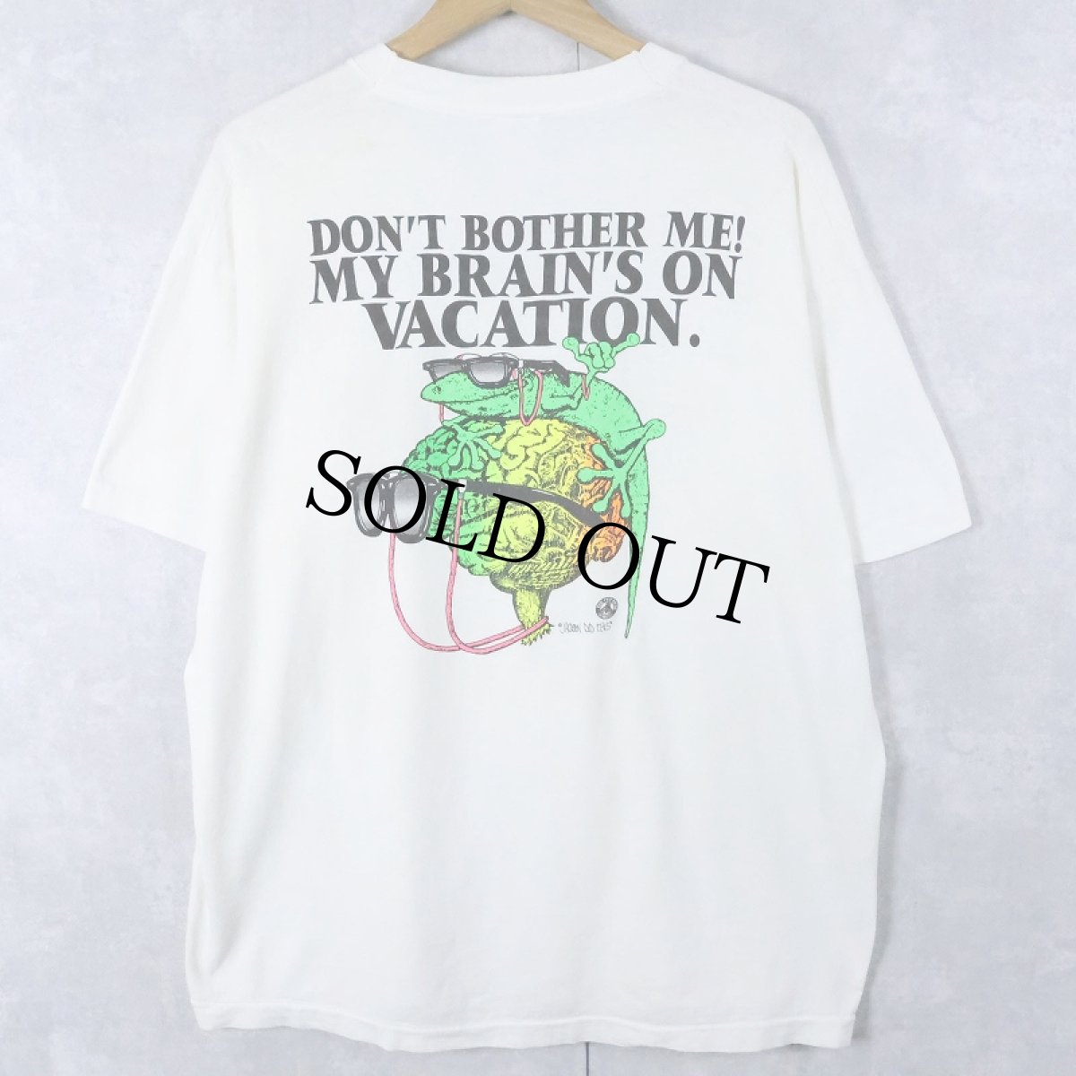 画像1: 90's Brain Waves USA製 サーフブランド プリントTシャツ XL (1)