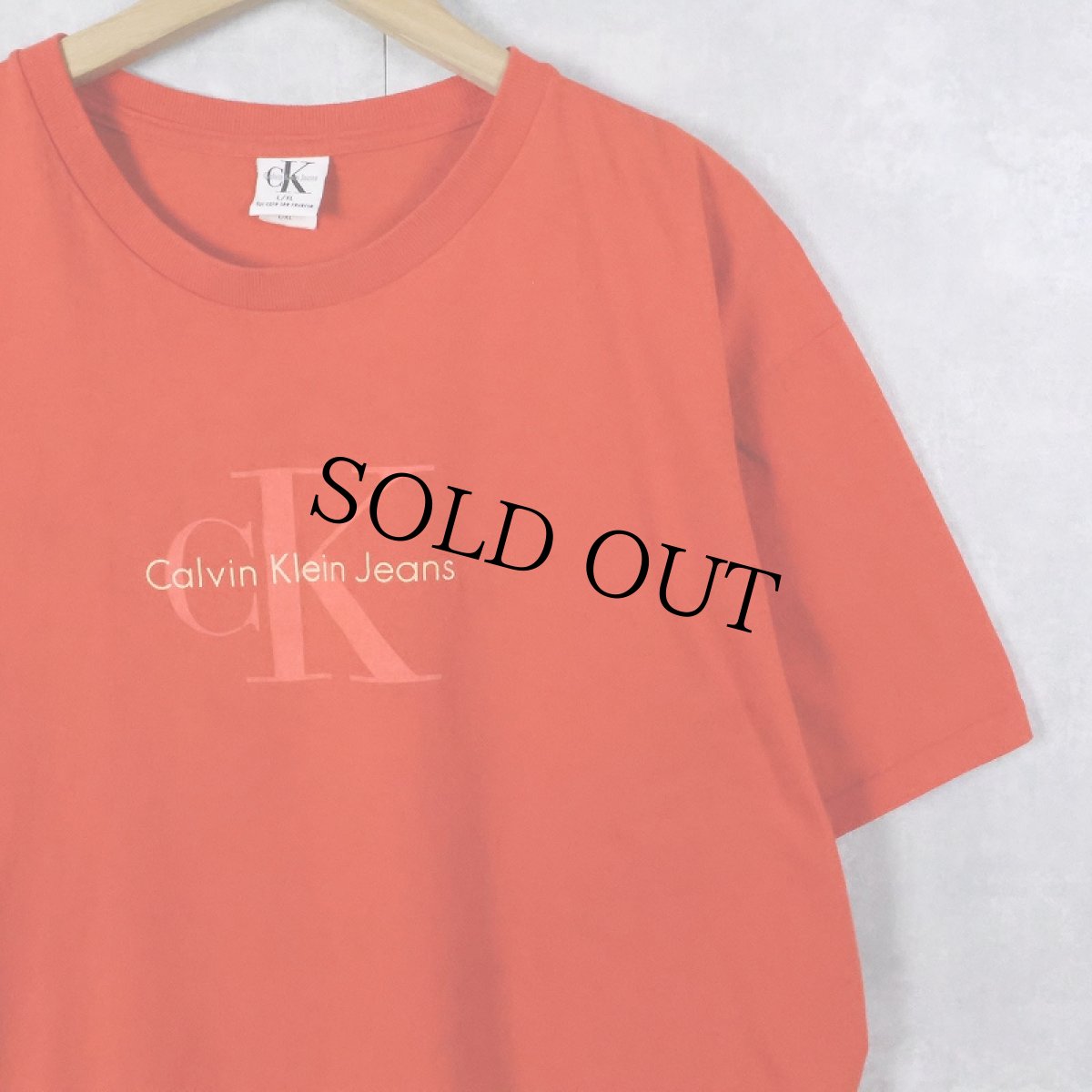 画像1: 【SALE】 Calvin Klein Jeans USA製 ロゴプリントTシャツ L (1)