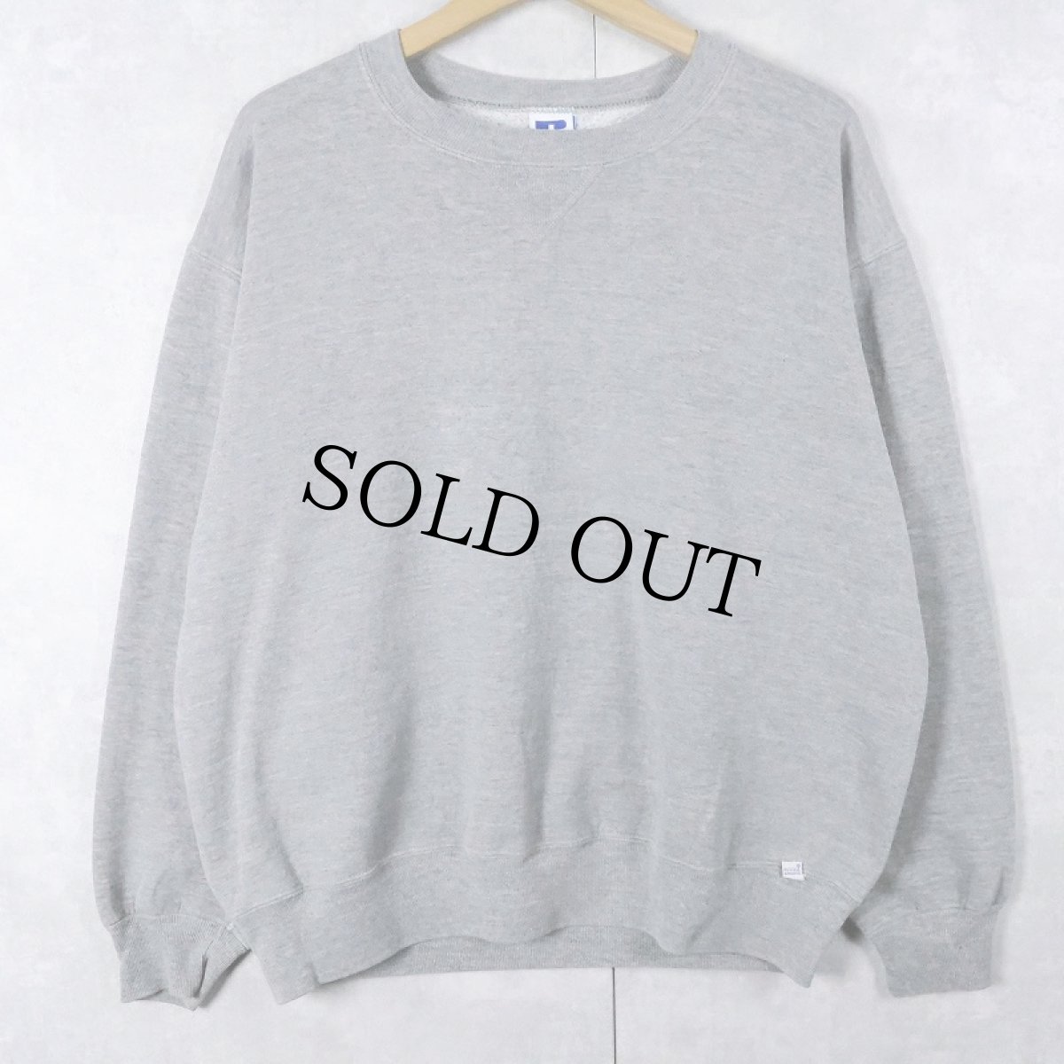 画像1: 90's RUSSELL ATHLETIC USA製 前V 無地スウェット L (1)