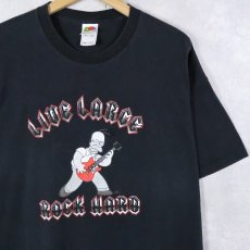 画像1: THE SIMPSONS "LIVE LARGE ROCK HARD" キャラクタープリントTシャツ 2XL (1)