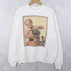 画像1: 90's Norman Rockwell USA製 アートプリントスウェット XL (1)