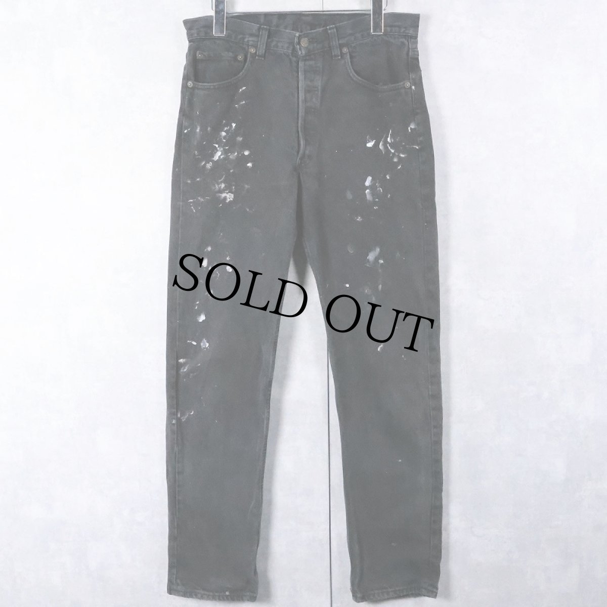 画像1: 90's Levi's USA製 後染め ブラックデニムパンツ W31 (1)