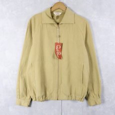 画像1: 〜80's ITALY製 ストライプ柄織り コットンジップジャケット タグ付き SIZE48 (1)