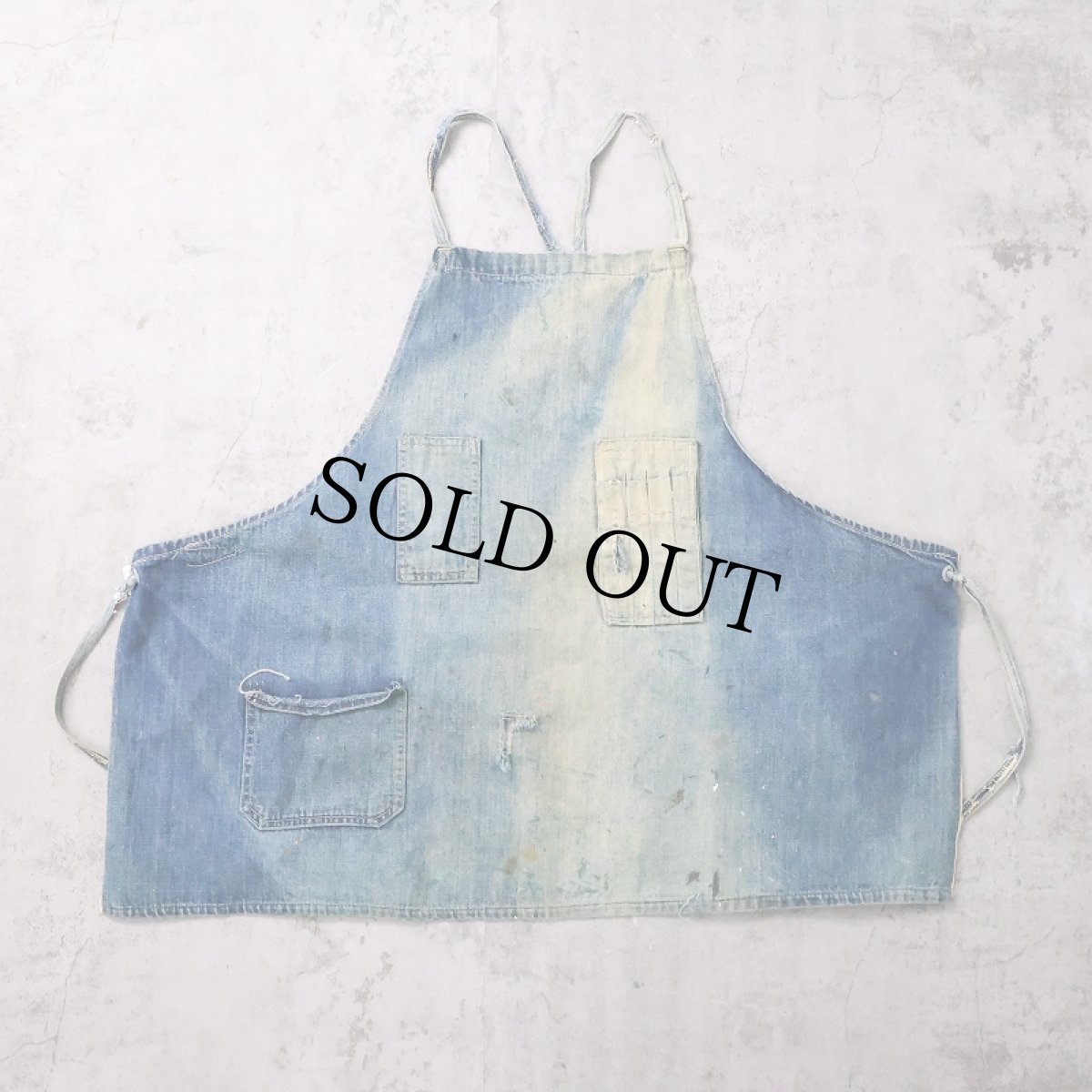画像1: VINTAGE 耳付き デニムエプロン (1)