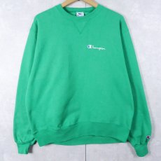 画像1: 90's Champion 青刺繍タグ 後期 USA製 ロゴ刺繍 前Vスウェット L (1)