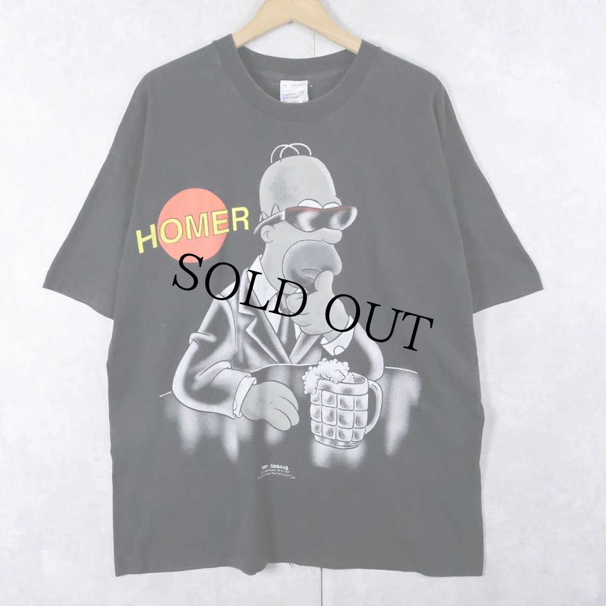 画像1: 90's THE SIMPSONS "HOMER SIMPSONS" キャラクタープリントTシャツ BLACK XL (1)