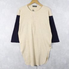 画像1: 50's Rawlings 2トーン ヘンリーネック ウールニットセーター (1)