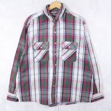画像1: 90's FIVE BROTHER USA製 チェック柄 ヘビーネルシャツ XL (1)