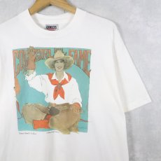 画像1: 90's Donna Howell Sickles USA製 アートプリントTシャツ L (1)