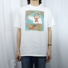 画像2: 90's Donna Howell Sickles USA製 アートプリントTシャツ L (2)