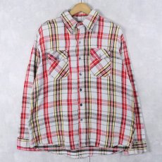 画像1: 70〜80's KINGSPORT チェック柄 ヘビーネルシャツ L (1)