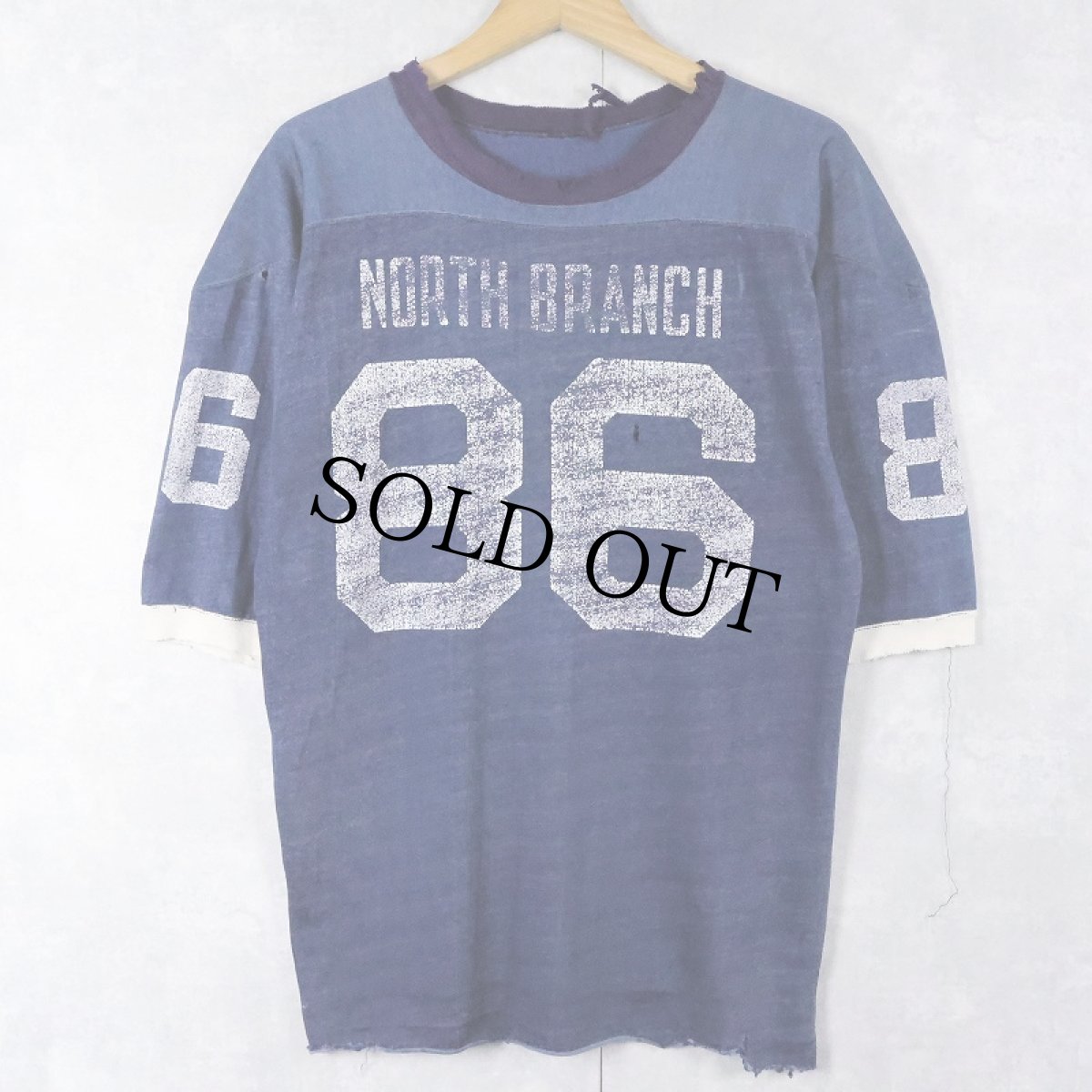 画像1: 50〜60's フットボールTシャツ NAVY (1)