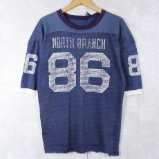 画像1: 50〜60's フットボールTシャツ NAVY (1)