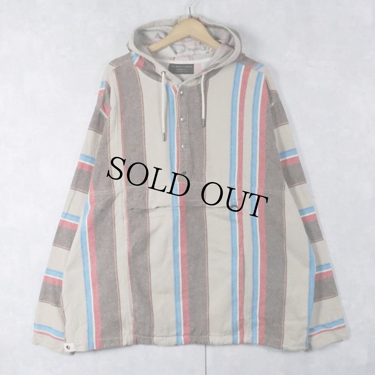 画像1: NO BOUNDARIES マルチストライプ柄 プルオーバージャケット 2XL (1)