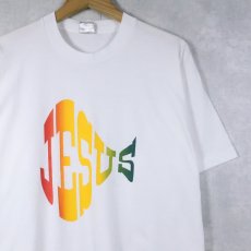 画像1: 90's USA製 "JESUS" ロックバンドパロディ ジーザスプリントTシャツ XL (1)