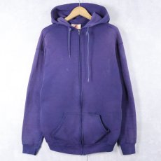 画像1: 90's RUSSELL ATHLETIC USA製 無地 スウェットジップパーカー XL (1)