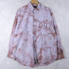 画像1: Ralph Lauren "BIG SHIRT" ロゴ刺繍 タイダイ染め コットンボタンダウンシャツ M (1)