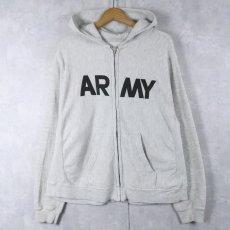 画像1: 80's〜 REVERSE WEAVE TYPE "ARMY" プリントスウェットジップパーカー (1)