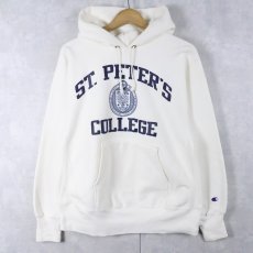 画像1: 80's Champion REVERSE WEAVE トリコタグ USA製 "ST.PETER'S COLLEGE" プリントスウェットフーディー M (1)