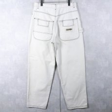 画像2: J.O.B.b CLOTHING CO. ロゴ刺繍 ホワイトデニムペインターパンツ W32 (2)