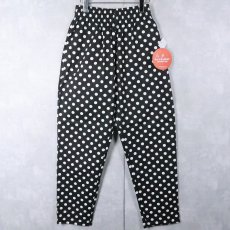 画像2: Cookman ドット柄 シェフパンツ フラッシャー付き未使用 M (2)