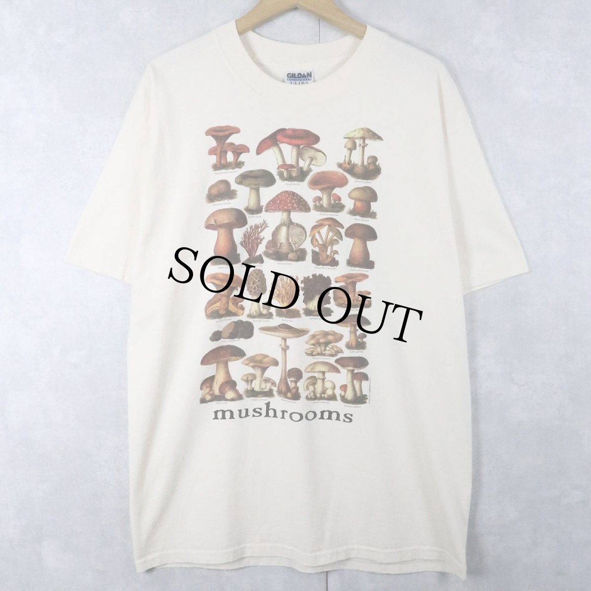 画像1: 90's〜 EARTH SUN MOON "mushrooms" プリントTシャツ L (1)